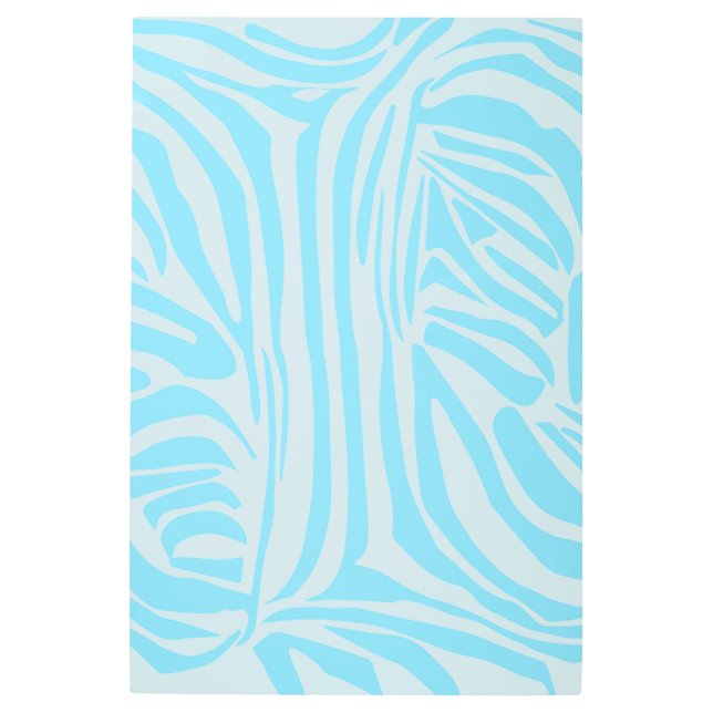 Blue Zebra Pattern Metal Print (Front)