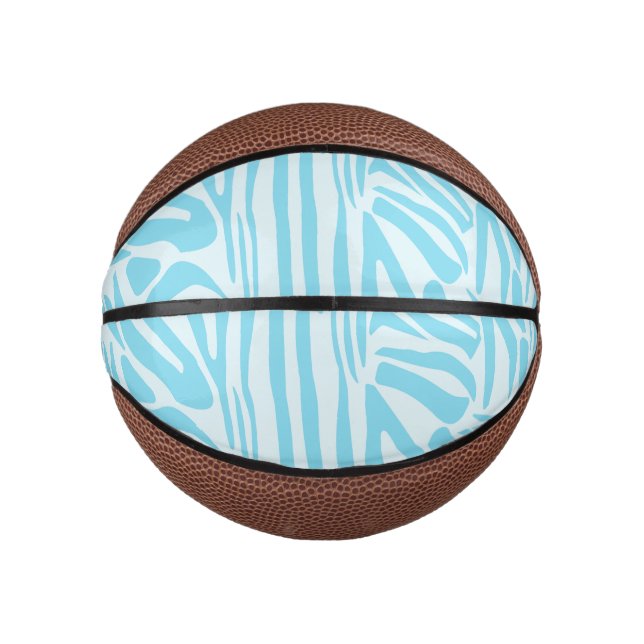 Blue Zebra Pattern Mini Basketball (Front)