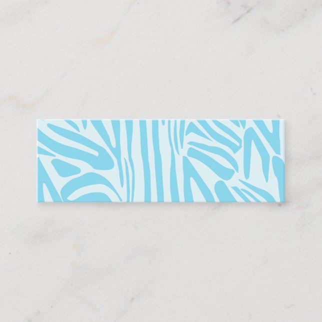 Blue Zebra Pattern Mini Business Card (Front)