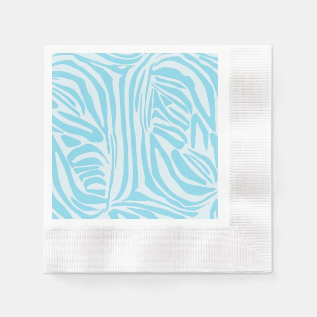 Blue Zebra Pattern Napkins (Front)
