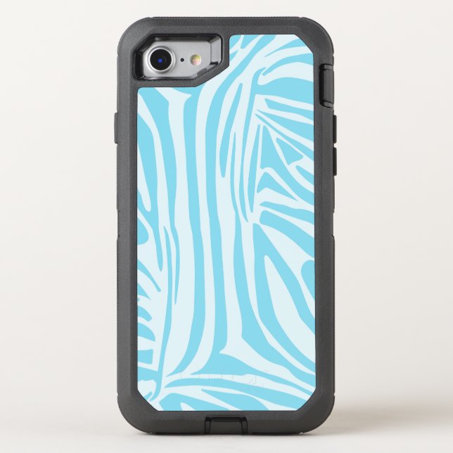 Blue Zebra Pattern Otterbox iPhone Case (Back)