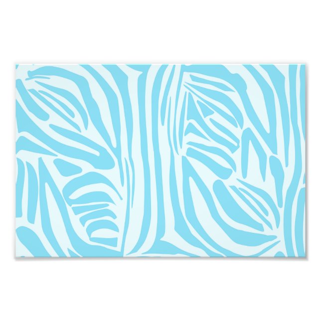 Blue Zebra Pattern Photo Print (Front)