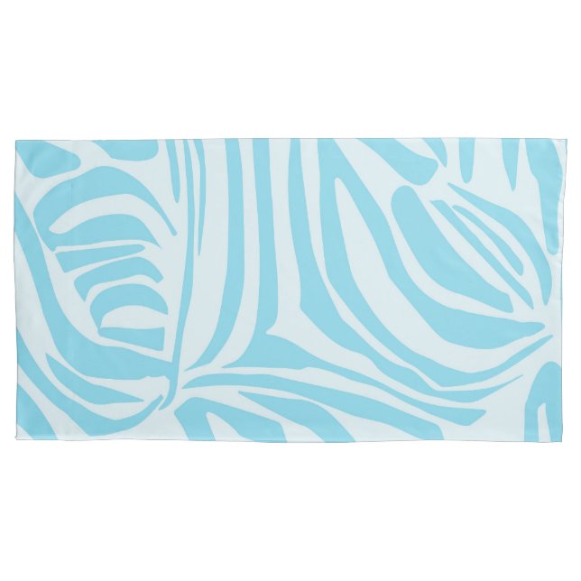 Blue Zebra Pattern Pillow Case (Front)