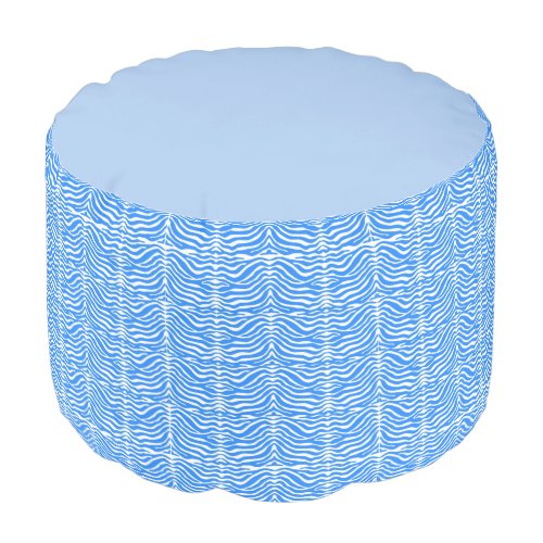 Blue Zebra Pattern Pouf