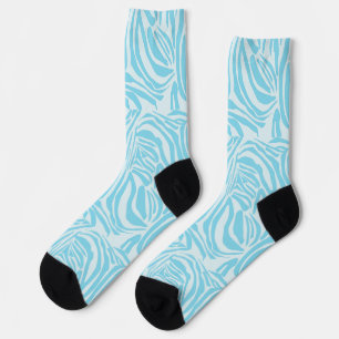 Blue Zebra Pattern Socks