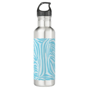 Blue Zebra Pattern Stainless Steel Water Bottle