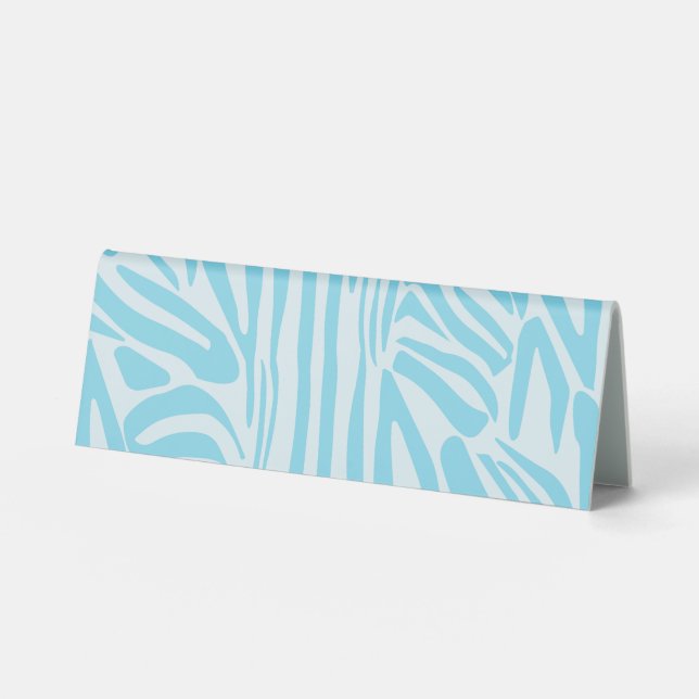 Blue Zebra Pattern Table Tent (Front)