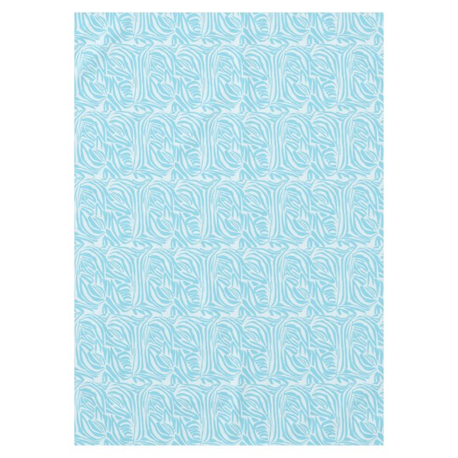 Blue Zebra Pattern Tablecloth (Front)