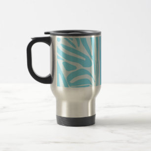 Blue Zebra Pattern Travel Mug