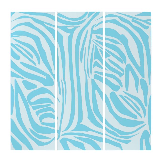 Blue Zebra Pattern Triptych (Front)