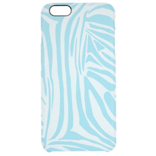 Blue Zebra Pattern Clear iPhone 6 Plus Case