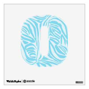 Blue Zebra Pattern Wall Decal