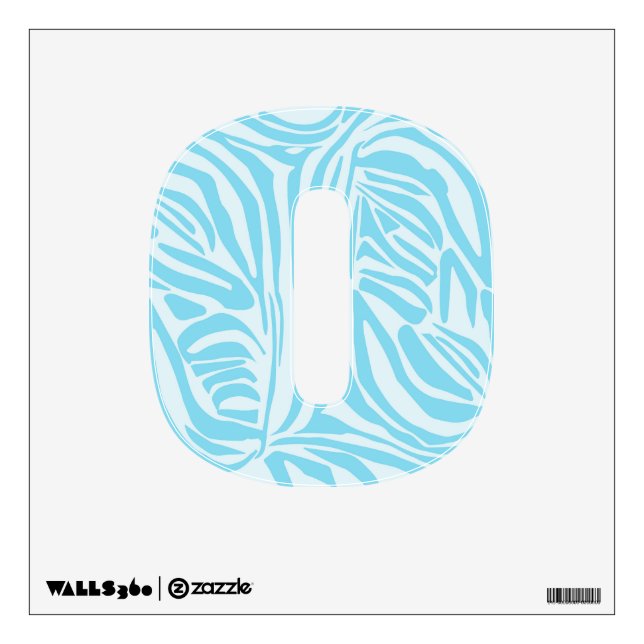 Blue Zebra Pattern Wall Decal (Front)