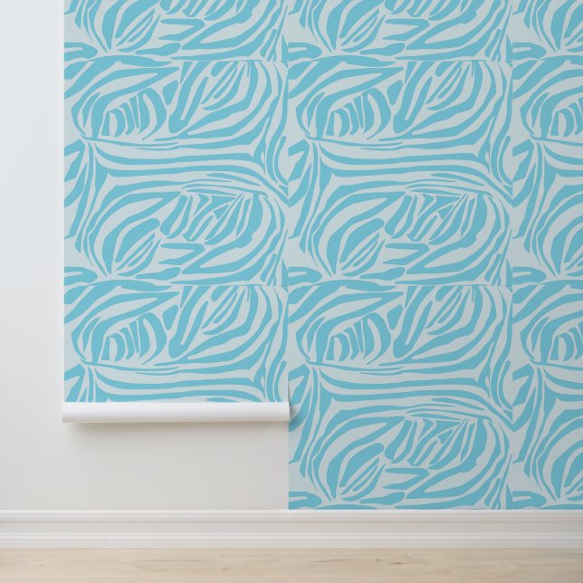 Blue Zebra Pattern Wallpaper (Application)