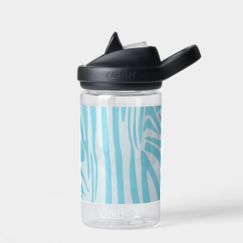 Blue Zebra Pattern Water Bottle