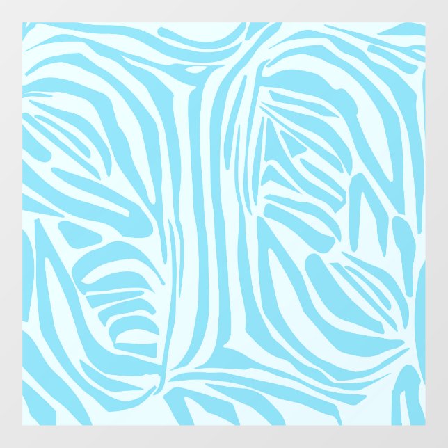 Blue Zebra Pattern Window Cling (Sheet)