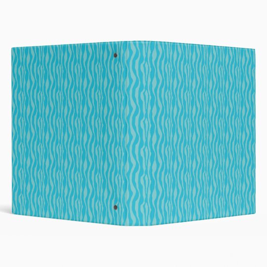 Blue Zebra Print Pattern Binder