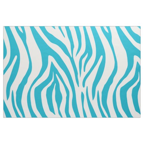 Blue Zebra Print Pattern Fabric
