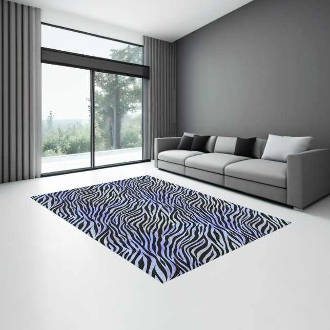 Blue Zebra Print Rug (Insitu (Indoor 3))