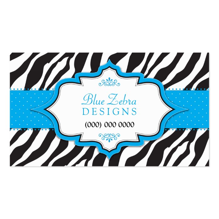 Blue Zebra Ribbon Business Card