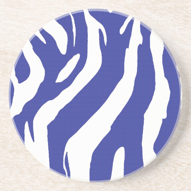 Blue Zebra Sandstone Coaster (Front)