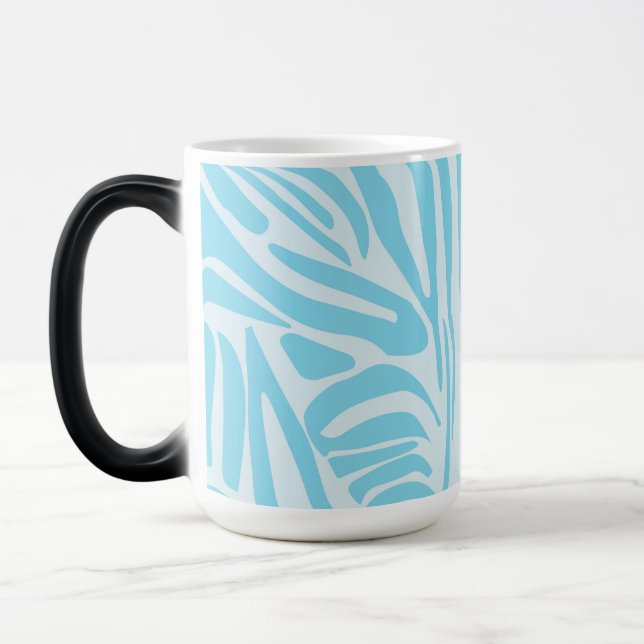 Blue Zebra Stripe Pattern Color Morph Mug (Left)