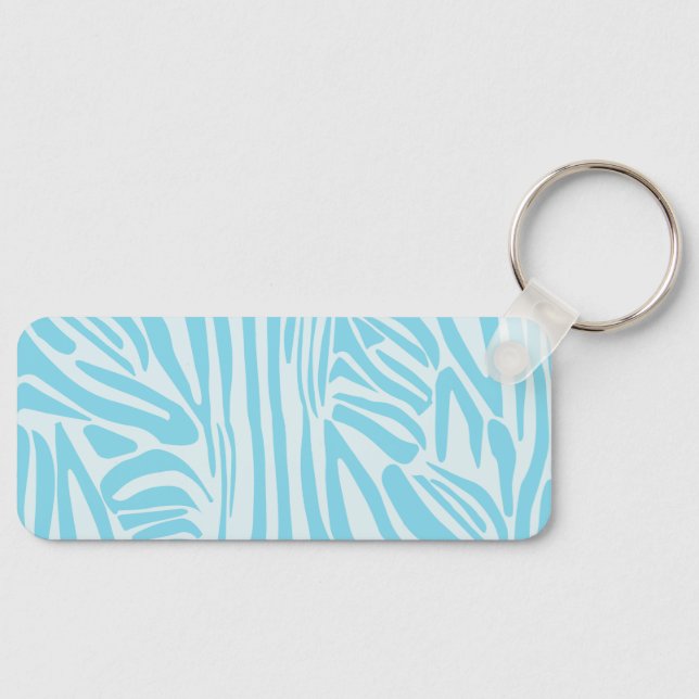 Blue Zebra Stripe Pattern Keychain (Front)