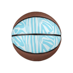 Blue Zebra Stripe Pattern Mini Basketball