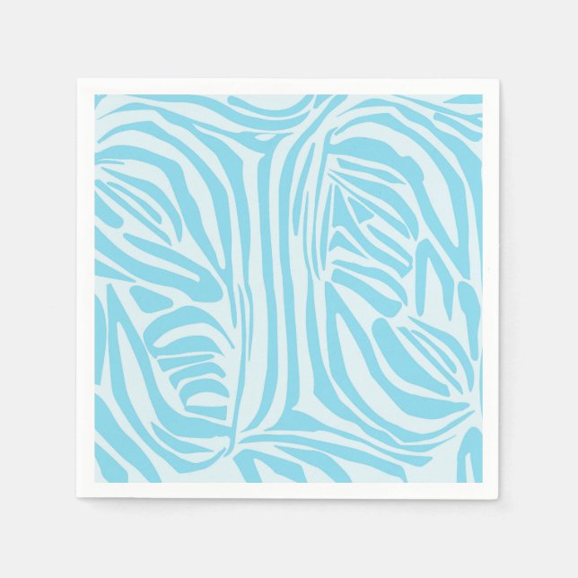 Blue Zebra Stripe Pattern Napkins (Front)
