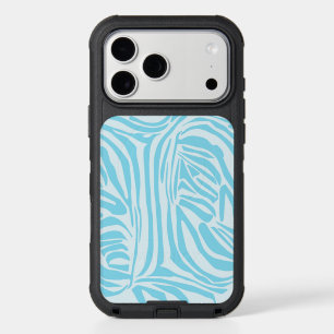 Blue Zebra Stripe Pattern iPhone 17 Pro Max Case