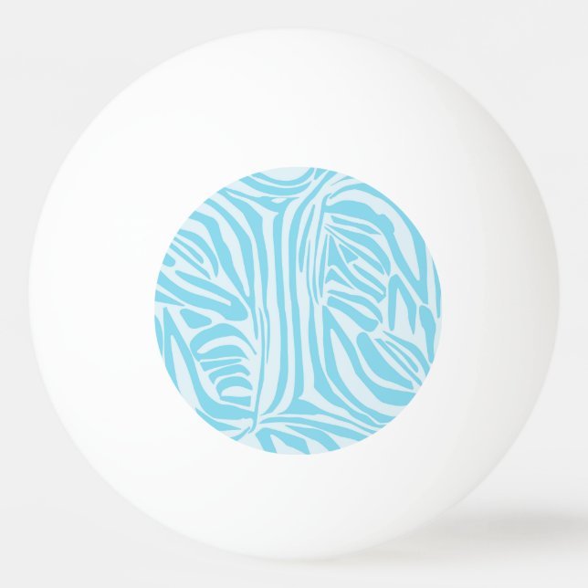 Blue Zebra Stripe Pattern Ping Pong Ball (Front)