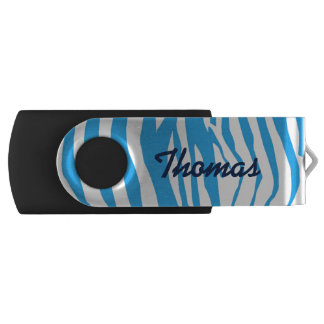 Blue Zebra Stripe USB Drive