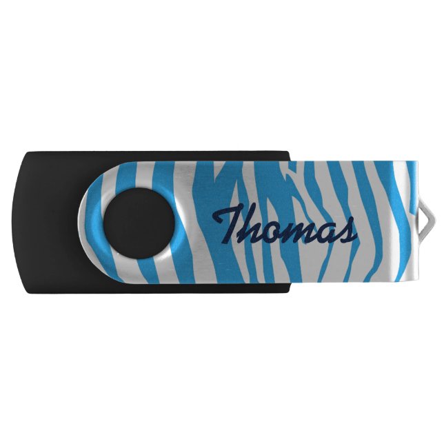 Blue Zebra Stripe USB Drive (Front)