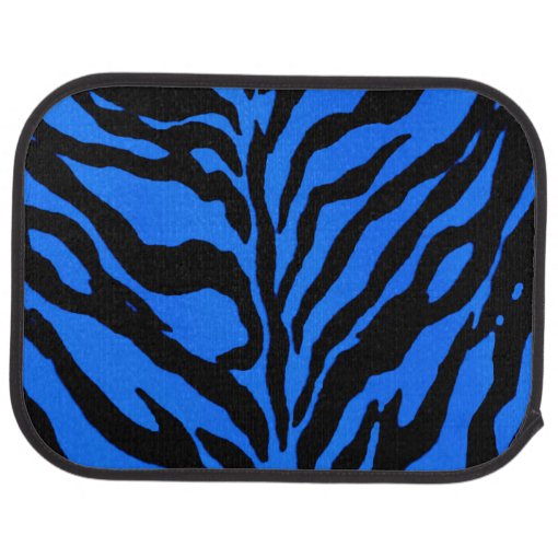 Blue Zebra Striped Animal Print Car Mats Zazzle