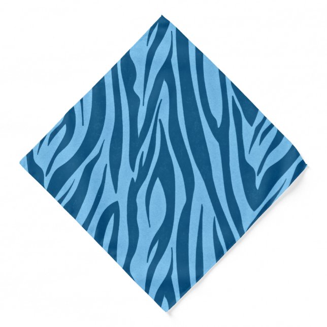 Blue Zebra Stripes Bandana (Front)