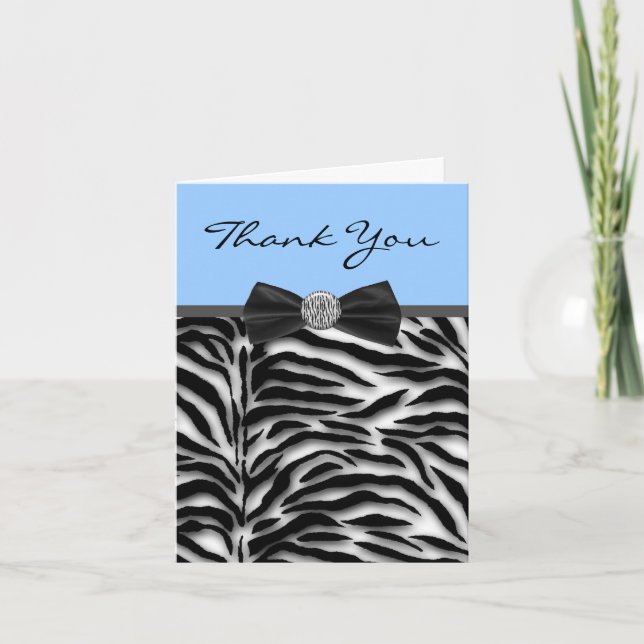 Blue Zebra Thank You Cards (Front)