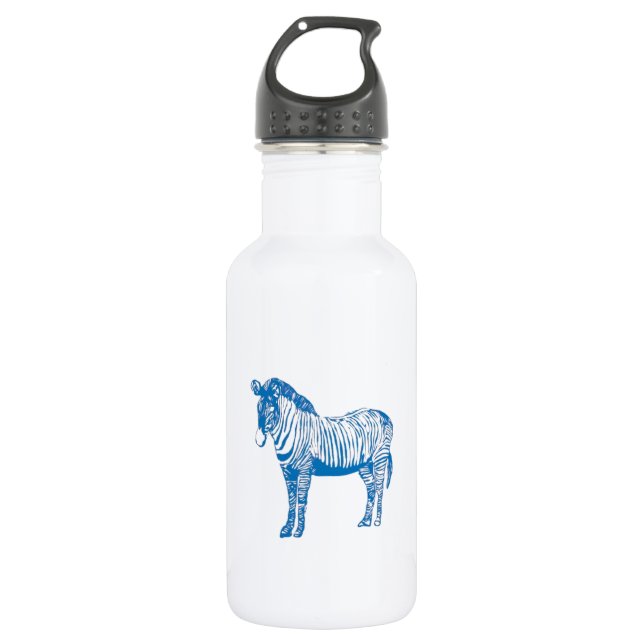 Blue zebra water bottle (Front)