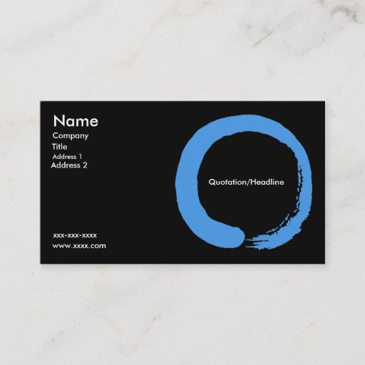 Customizable Blue Zen Circle Business Card