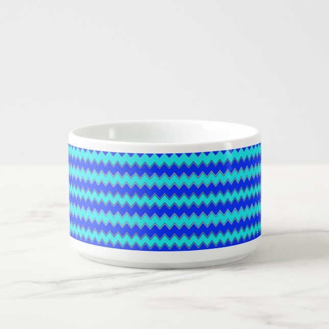 Blue zig zag chevron bowl (Center)