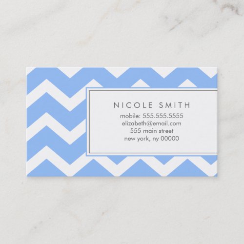 Blue Zig Zag Chevron Pattern Calling Cards Business Card