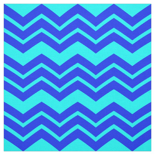 Blue Zig Zag Chevron Pattern Design  Fabric (Swatch)
