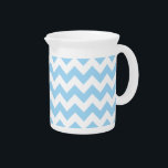 Blue Zigzag, Blue Chevron, Geometric Pattern Beverage Pitcher<br><div class="desc">Elegant,  stylish and sophisticated zigzag (chevron) pattern in blue and white color. Modern and trendy gift,  perfect for the zigzag lover in your life.</div>