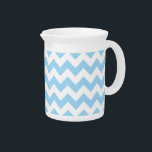 Blue Zigzag, Blue Chevron, Geometric Pattern Beverage Pitcher<br><div class="desc">Elegant,  stylish and sophisticated zigzag (chevron) pattern in blue and white color. Modern and trendy gift,  perfect for the zigzag lover in your life.</div>