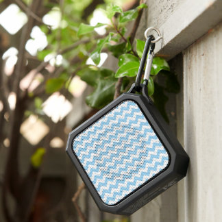 Blue Zigzag, Blue Chevron, Geometric Pattern Bluetooth Speaker