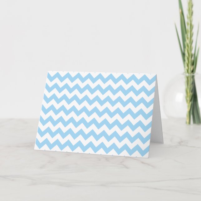 Blue Zigzag, Blue Chevron, Geometric Pattern Card (Front)