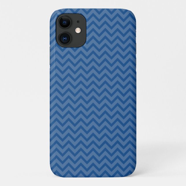 Blue Zigzag, Blue Chevron, Geometric Pattern Case-Mate iPhone Case (Back)