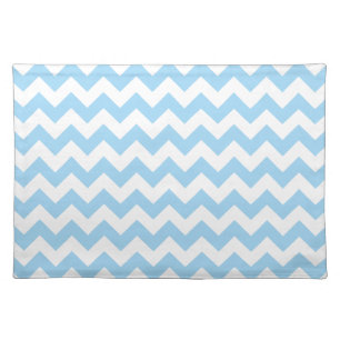 Blue Zigzag, Blue Chevron, Geometric Pattern Cloth Placemat