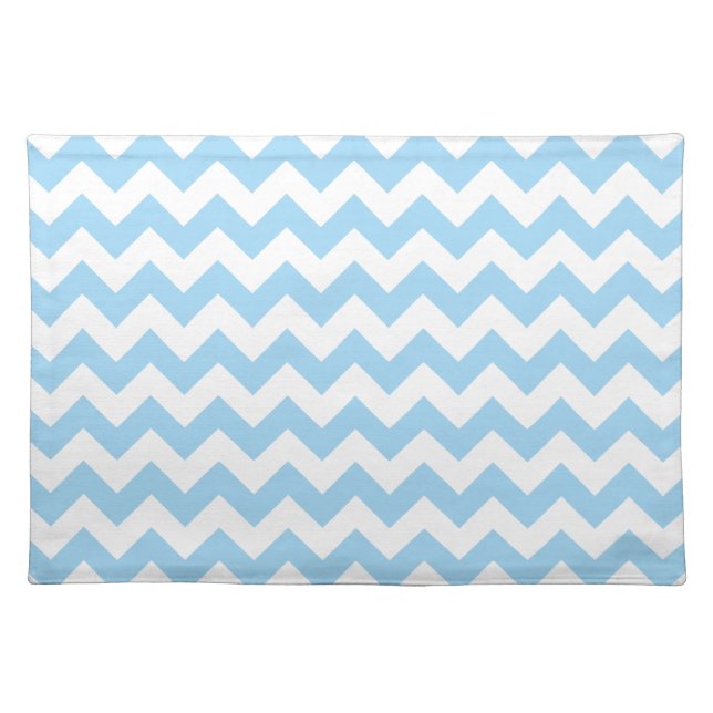 Blue Zigzag, Blue Chevron, Geometric Pattern Cloth Placemat (Front)