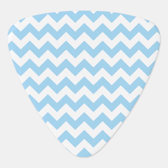Blue Zigzag, Blue Chevron, Geometric Pattern Guitar Pick (Front)
