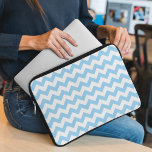 Blue Zigzag, Blue Chevron, Geometric Pattern Laptop Sleeve<br><div class="desc">Elegant,  stylish and sophisticated zigzag (chevron) pattern in blue and white color. Modern and trendy gift,  perfect for the zigzag lover in your life.</div>